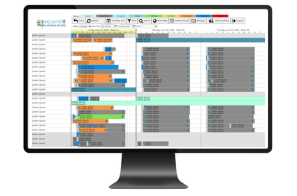 ExpandIT Resource Planning schedule view on computer screen